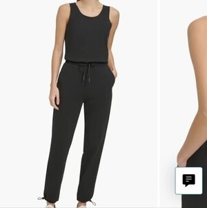 Andrew Marc Stretch Cotton Navy Jumpsuit L